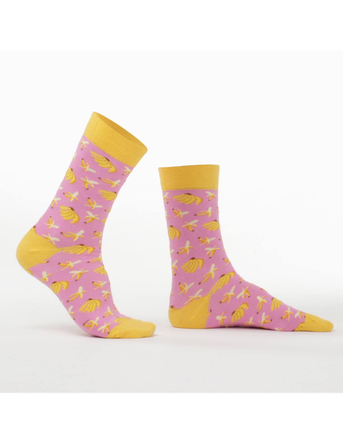 Pink women\'s socks with bananas SD06 - Online store - Boutique